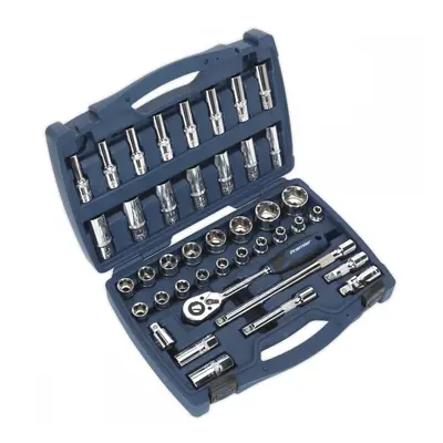 Sealey AK8993 Socket Set 41Pc 1/2inSq Drive Walldrive® Metric