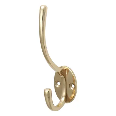 Timco 200257 Hat & Coat Hook - Polished Brass 125 X 32Mm Bag 1