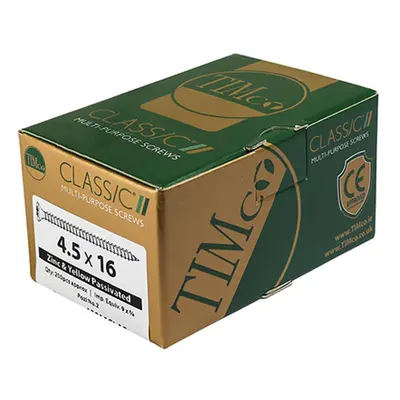 Timco 60080CLAF Classic Multi-Purpose Screws - Pz - Double Countersunk - Yellow 6.0 X 80 Box 200