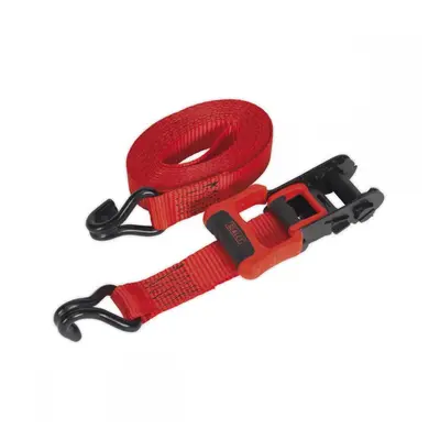 Sealey TD41248JD Ratchet Straps 32Mm X 4.9M Polyester Webbing With J-Hooks 1200Kg Breaking Stren