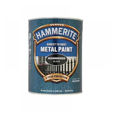 Hammerite 5084796 Direct To Rust Hammered Finish Metal Paint Black 5 Litre