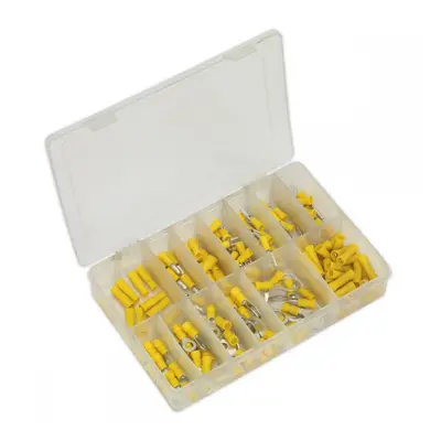 Sealey AB041YT Crimp Terminal Assortment 140Pc Yellow