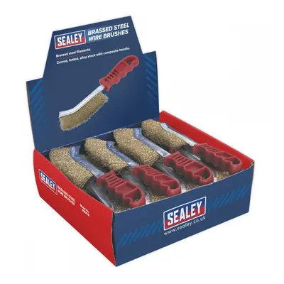 Sealey WB05DB24 Wire Brush Brassed Steel Plastic Handle Display Box Of 24