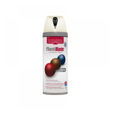 Plastikote 022102 Twist & Spray Satin Porcelain 400Ml