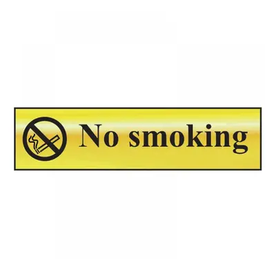 Scan 6000 No Smoking - Polished Brass Effect 200 X 50Mm