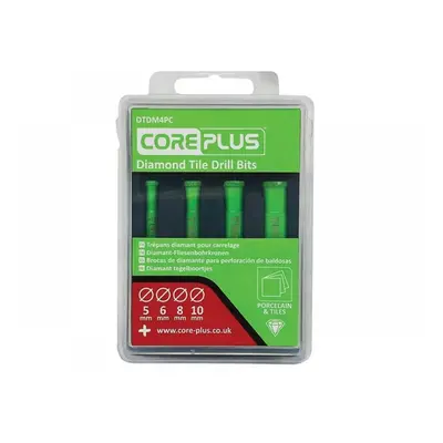 Coreplus CORDTDM4PC Dtdm4Pc Diamond Tile Drill Bit Set 4 Piece