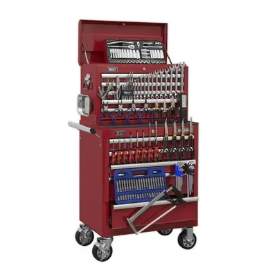 Sealey APCOMBOBBTK55 Topchest & Rollcab Combination 10 Drawer With Ball-Bearing Slides - Red & 1