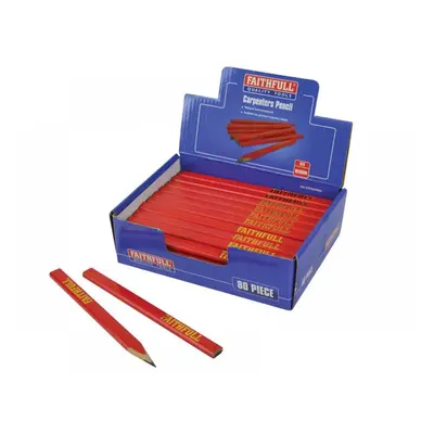 Faithfull Carpenterfts Pencils - Red / Medium (Display 80)