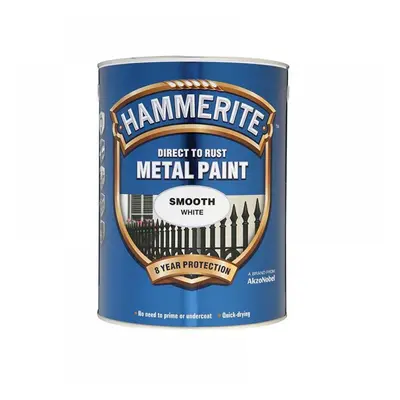 Hammerite 5084861 Direct To Rust Smooth Finish Metal Paint White 5 Litre