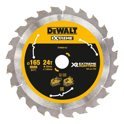 Dewalt Dt99560 Extreme Runtime Multi Purpose Plunge Saw Blade 165 X 20Mm X 24T