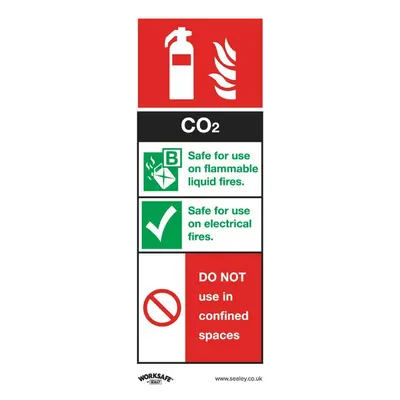 Sealey SS21V1 Safe Conditions Safety Sign - Co2 Fire Extinguisher - Self-Adhesive Vinyl