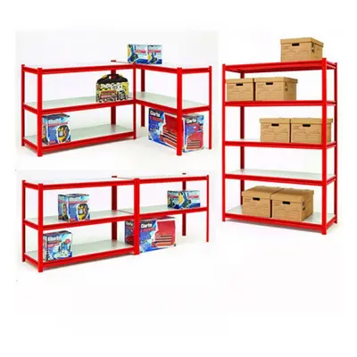 Clarke 6600645 Cs5265Rp Quick Assembly Boltless Racking With Laminate Shelving Red