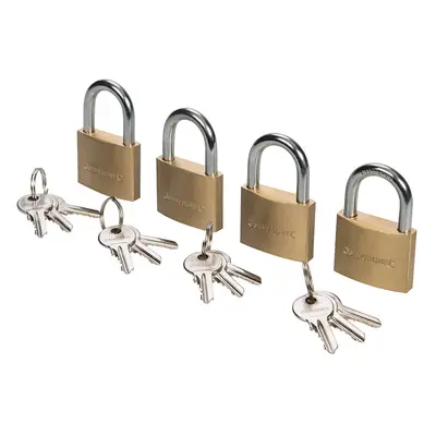 Silverline 675152 Brass Padlock Keyed Alike 4Pk 40Mm Each 4