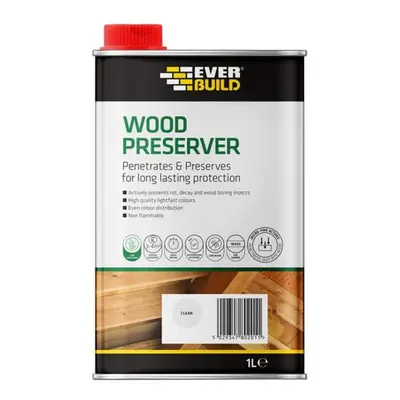 Everbuild Sika 482976 Wood Preserver Clear 1 Litre