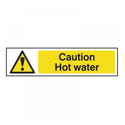 Scan 5116 Caution Hot Water - Pvc Sign 200 X 50Mm