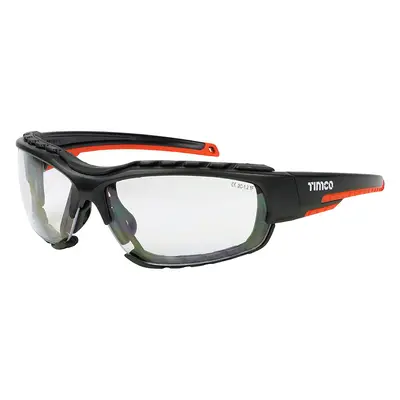 Timco 770123 Sports Style Safety Glasses - With Foam Dust Guard - Clear One Size