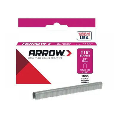 Arrow A186 T18 Staples 10Mm (3/8In) (Box 1000)