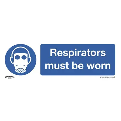 Sealey SS56P10 Mandatory Safety Sign - Respirators Must Be Worn - Rigid Plastic - Pack Of 10