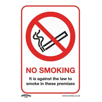 Sealey SS12P1 Prohibition Safety Sign - No Smoking (On Premises) - Rigid Plastic