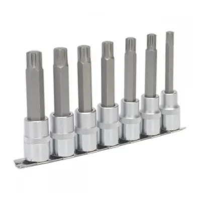 Sealey AK6235 Ribe Socket Bit Set 7Pc 1/2inSq Drive 100Mm