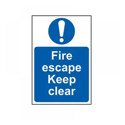 Scan 0158 Fire Escape Keep Clear - Pvc Sign 200 X 300Mm