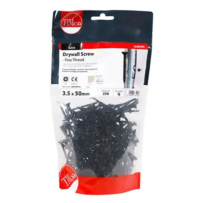 Timco 00050DRYB Drywall Screws - Fine Thread - Ph - Bugle - Black 3.5 X 50 TIMbag 250