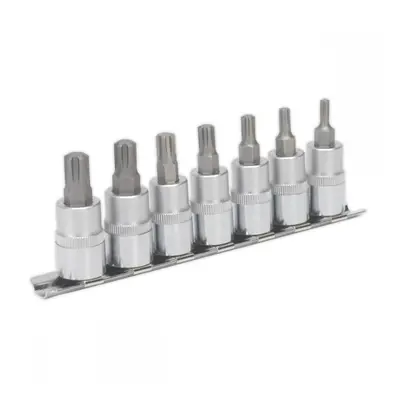 Sealey AK6232 Ribe Socket Bit Set 7Pc 3/8inSq Drive 50Mm