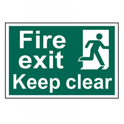 Scan 1513 Fire Exit Keep Clear - Pvc Sign 300 X 200Mm