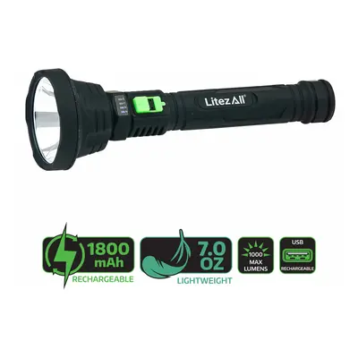 Litezall 25201 Rechargeable Ultralite Torch 1000 Lumens