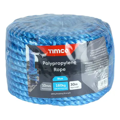 Timco BR1030C Polypropylene Rope - Blue - Coil 10Mm X 30M Unit 1