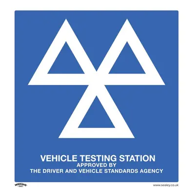 Sealey SS51A1 Warning Safety Sign - Mot Testing Station - Aluminium Composite