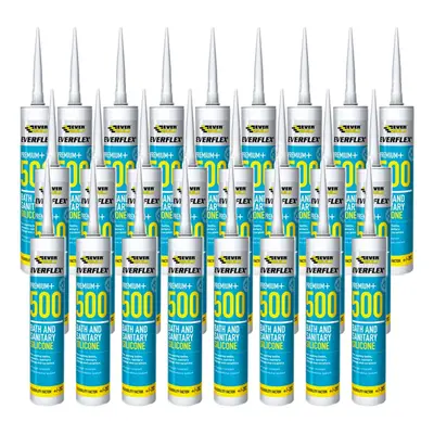 Everbuild 500 Bath & Sanitary Silicone Sealant White 290Ml / Box Of 25