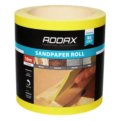 Timco 231999 Sandpaper Roll - 80 Grit - Yellow 115Mm X 10M Roll 1