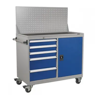 Sealey API1103A Industrial Mobile Workstation 5 Drawer & 1 Shelf Locker