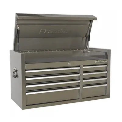 Sealey PTB104008SS Topchest 8 Drawer 1055Mm Extra-Wide Stainless Steel Heavy-Duty