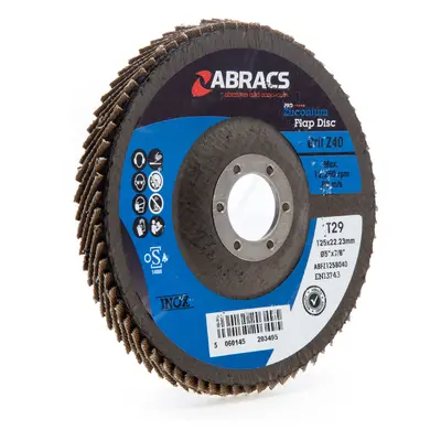 Abracs Abfz125B040 Zirconium Flap Disc With Dpc Centre 125Mm X 22.23Mm 40 Grit