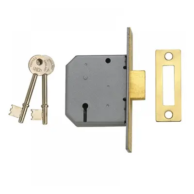 Union J2177-PL-2.50 2177 3 Lever Mortice Deadlock Polished Brass 65Mm 2.5In Box