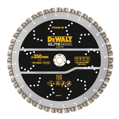 Dewalt DT20465-QZ Elite Series™ Rebar Concrete Diamond Wheel 350 X 25.4Mm