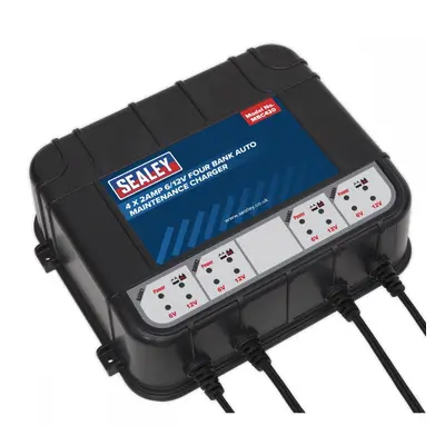 Sealey MBC420 Four Bank 6/12V 8A (4 X 2A) Auto Maintenance Charger