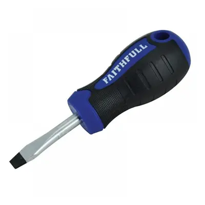 Faithfull Soft Grip Stubby Screwdriver Flared Slotted Tip 6.5 X 38Mm