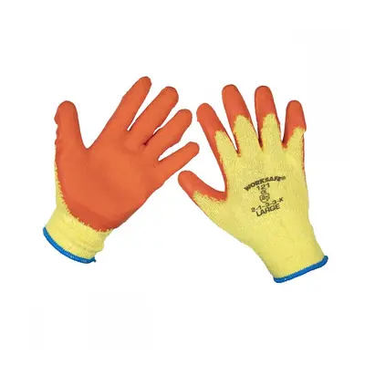 Sealey 9121L Super Grip Knitted Gloves Latex Palm (Large) - Pair