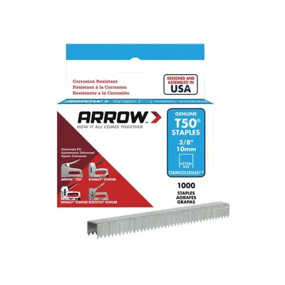 Arrow A506SS1 T50 Staples Stainless Steel 506Ss 10Mm (3/8In) (Box 1000)