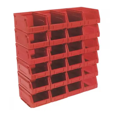 Sealey TPS224R Plastic Storage Bin 105 X 165 X 85Mm - Red Pack Of 24