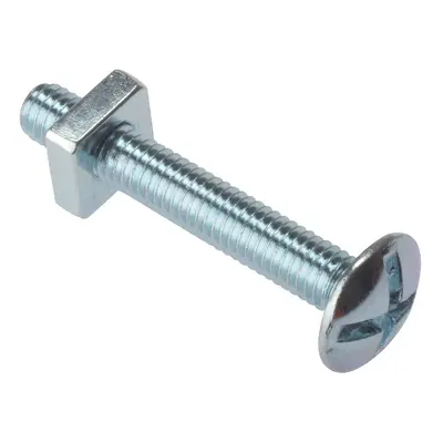 Fandf 25RBN625 Roofing Bolts With Square Nuts - Zinc Plated M6 X 25Mm (Bag Of 25)