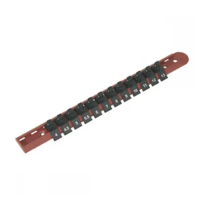 Sealey AK1412 Socket Retaining Rail With 12 Clips 1/4inSq Drive