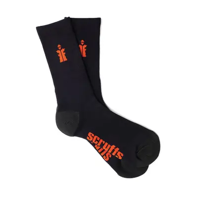 Scruffs T53546 Worker Socks Black 3Pk Size 10 - 13 / 44 - 48 Each 3