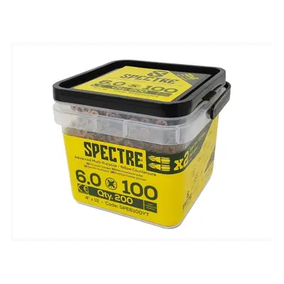 Forgefix SPE6100YT Spectre™ Pz Compatible Wood Screw Csk Zyp 6.0 X 100Mm Tub 200