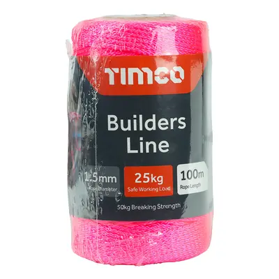 Timco PBL100T Builders Line - Pink - Tube 1.5Mm X 100M Unit 1