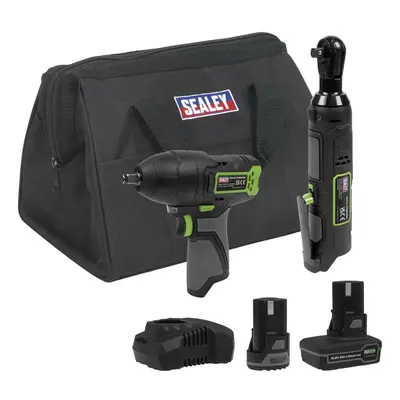 Sealey CP108VCOMBO6 2 X 10.8V Sv10.8 Series Impact Wrench & Ratchet Wrench Kit