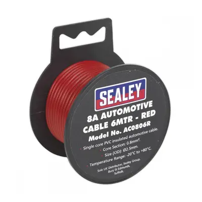 Sealey AC0806R Automotive Cable Thick Wall 8A 6M Red